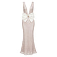 Raelynn White Deep VNeck Bodycon Maxi Dress