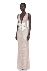 Raelynn White Deep VNeck Bodycon Maxi Dress