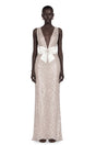 Raelynn White Deep VNeck Bodycon Maxi Dress