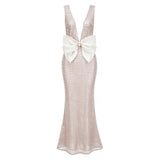 Raelynn White Deep VNeck Bodycon Maxi Dress