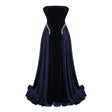 Raffaella Sapphire Pearl Trim Maxi Gown