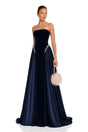 Raffaella Sapphire Pearl Trim Maxi Gown