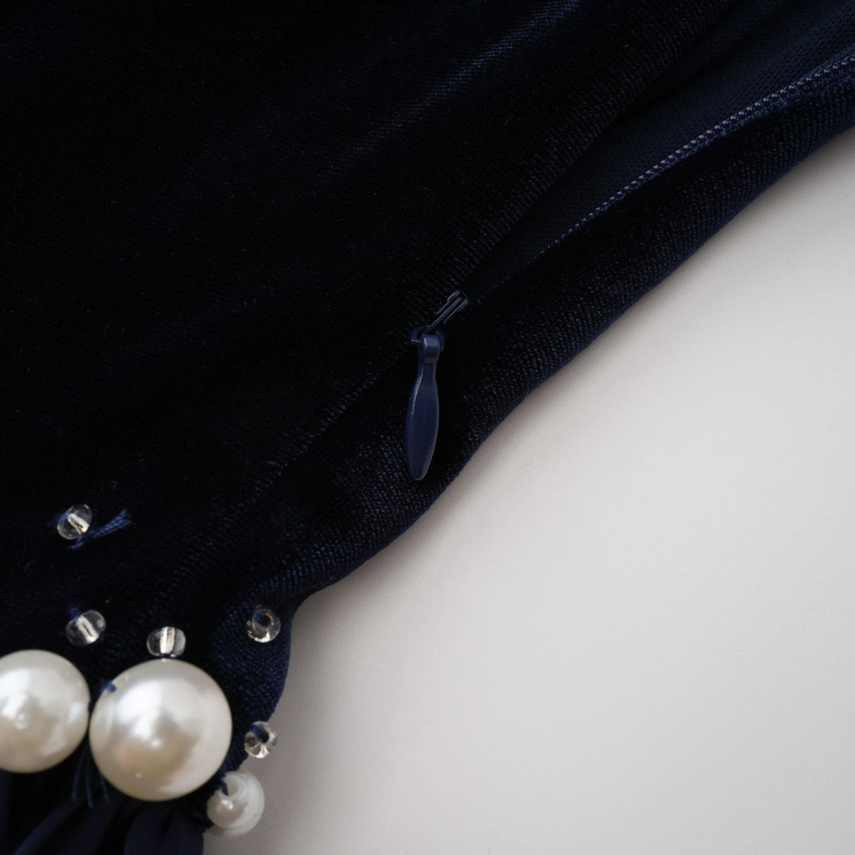 Raffaella Sapphire Pearl Trim Maxi Gown