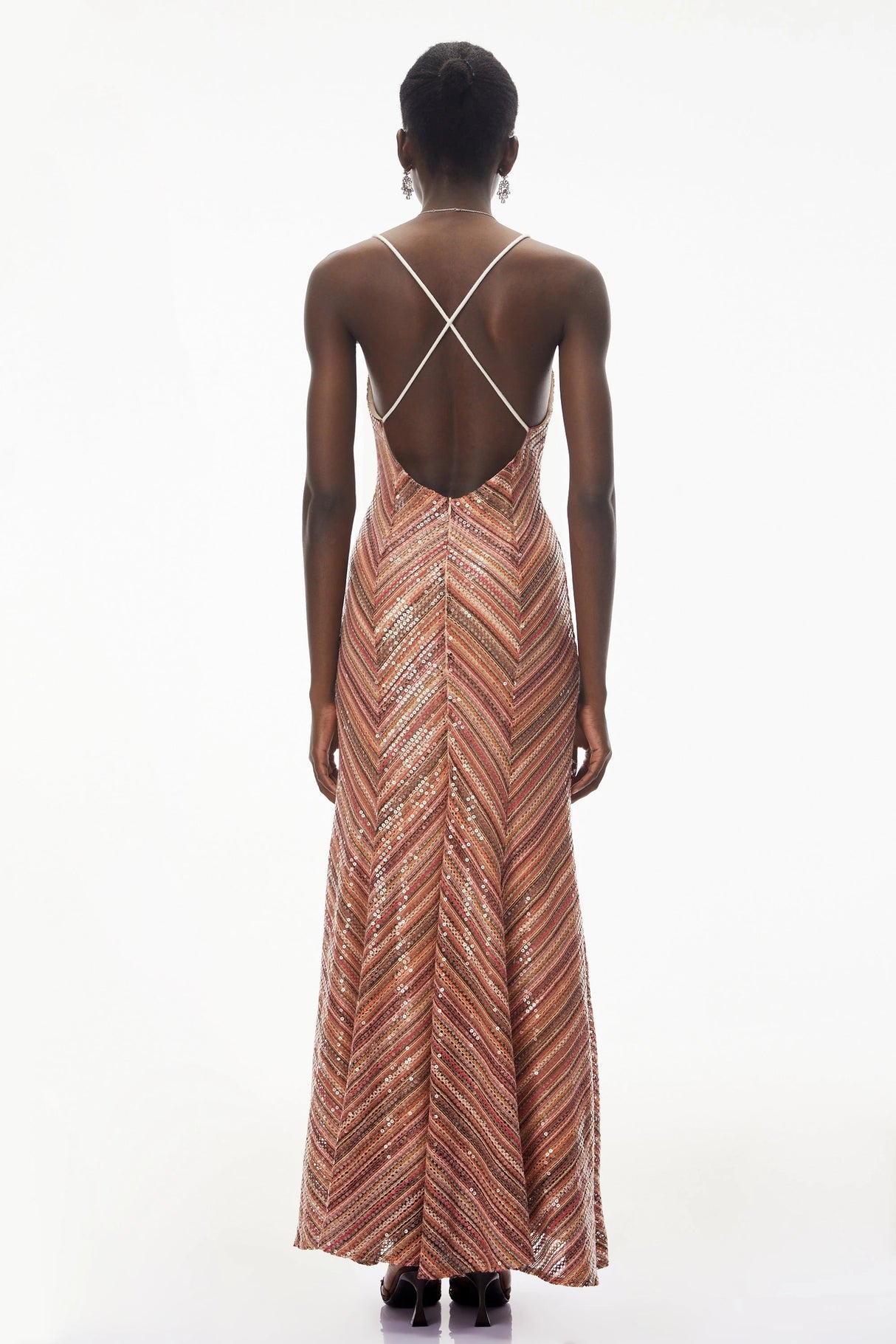 Raisa Red Striped Pattern Maxi Dress