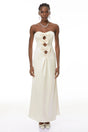 Ramona White CutOut Bow Pleated Maxi Dress