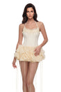 Rán Neutral Halterneck Corset Mini Dress