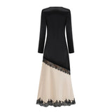 Raphaëlle Neutrals Lace Panel Satin Maxi Dress