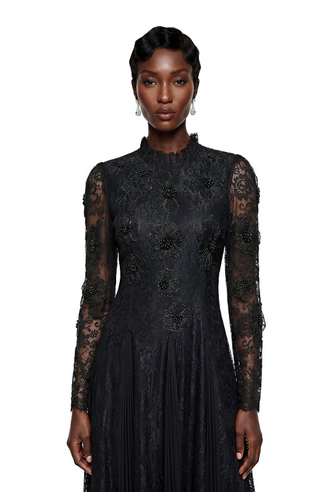 Daniela Maxi Dress Black Floral Lace