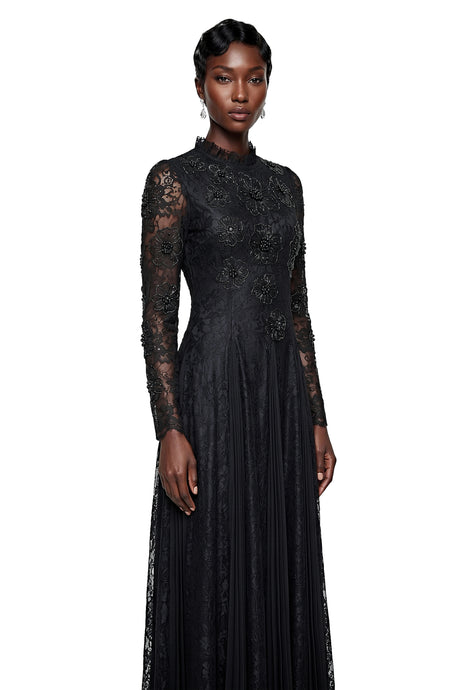 Daniela Maxi Dress Black Floral Lace