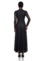 Raymonde Black Floral Lace Maxi Dress