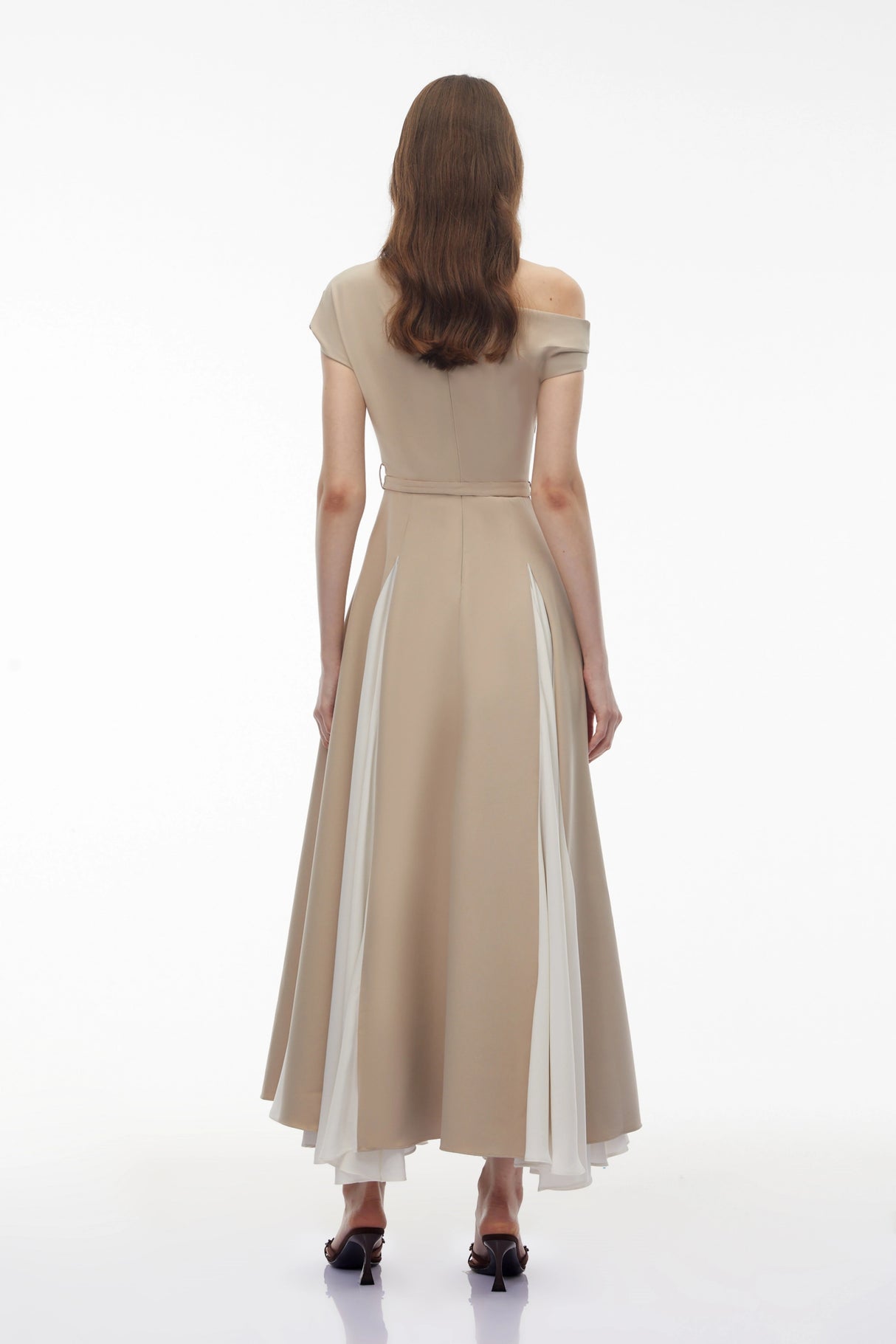 Rebecca Khaki Color Block Maxi Dress
