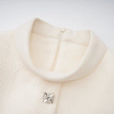 Regina White Crystal Embellished Tweed Mini Dress