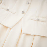 Regina White Crystal Embellished Tweed Mini Dress
