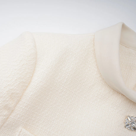 Daphne Mini Dress White Crystal Embellished Tweed