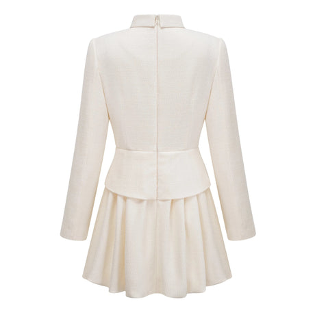 Daphne Mini Dress White Crystal Embellished Tweed