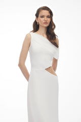 Renan White One Shoulder CutOut Maxi Dress