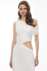 Renan White One Shoulder CutOut Maxi Dress