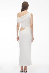 Renan White One Shoulder CutOut Maxi Dress
