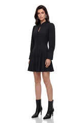 Renee Black Button Down CutOut Mini Dress