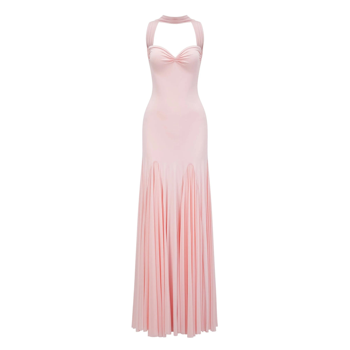 Rêverie Pink Sweetheart Neck Maxi Dress