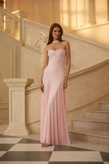 Rêverie Pink Sweetheart Neck Maxi Dress
