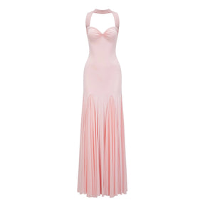Rêverie Pink Sweetheart Neck Maxi Dress