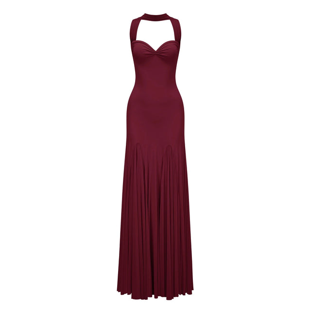Rêverie Red Sweetheart Neck Maxi Dress
