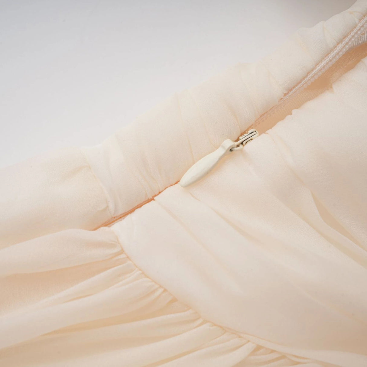 Riley Cream White Draped Tulle Maxi Dress