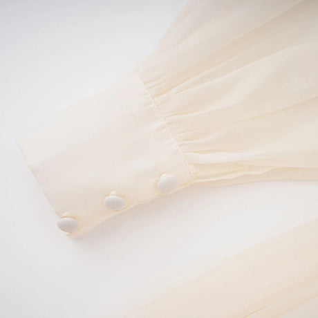 Michelle Maxi Dress Cream White Draped Tulle