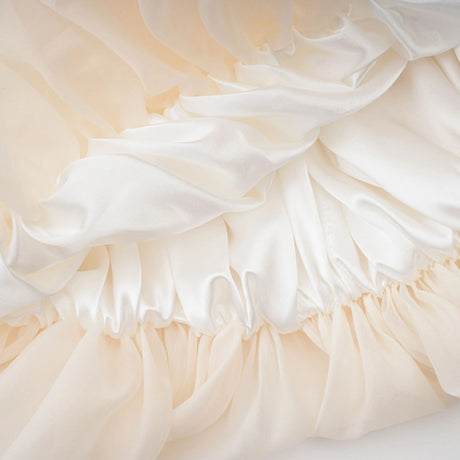 Riley Cream White Draped Tulle Maxi Dress