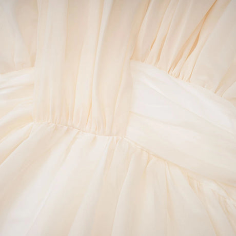 Michelle Maxi Dress Cream White Draped Tulle