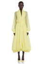 Riley Yellow Draped Tulle Maxi Dress