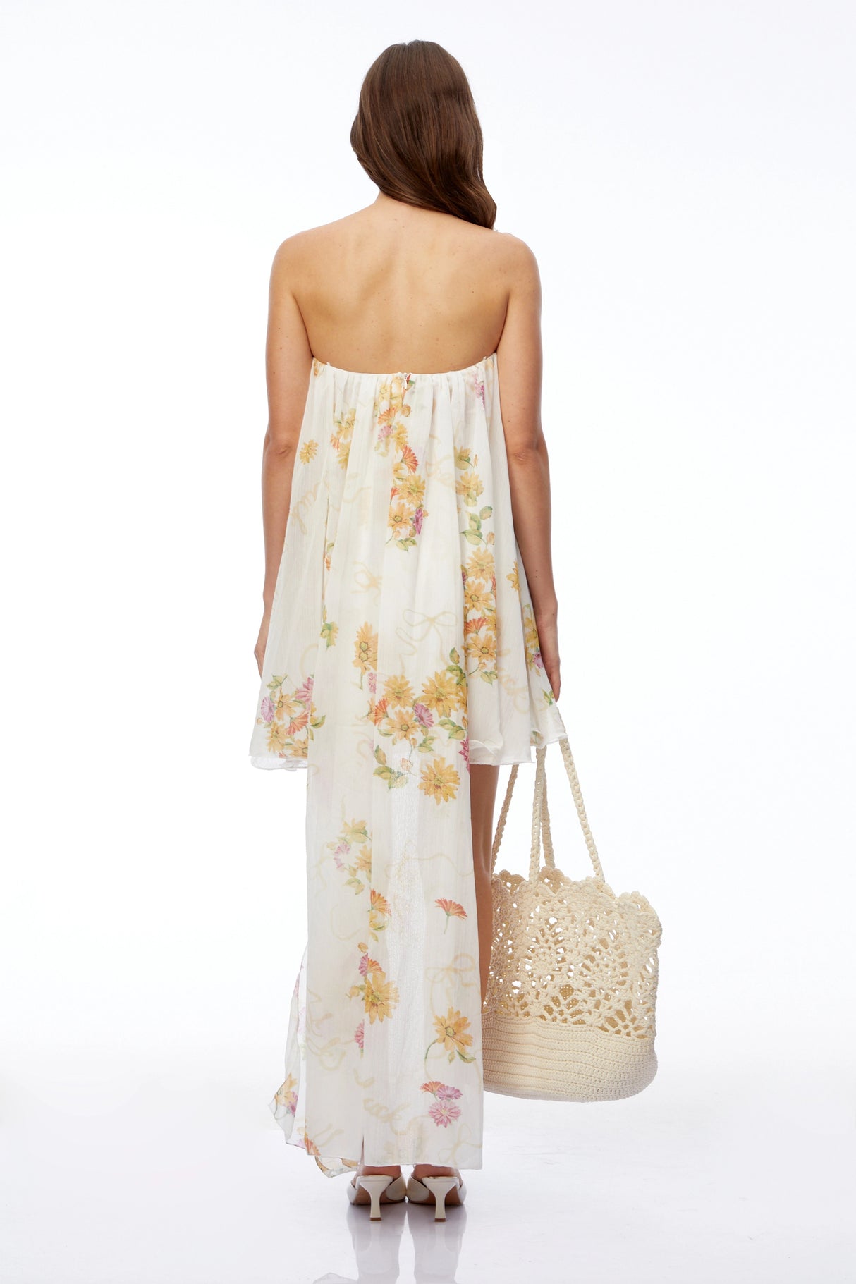 Rin White Off Shoulder Floral Print Mini Dress