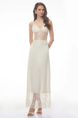 River Cream CutOut Maxi Dress with Lace Panels