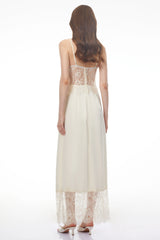 River Cream CutOut Maxi Dress with Lace Panels