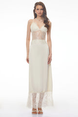 River Cream CutOut Maxi Dress with Lace Panels
