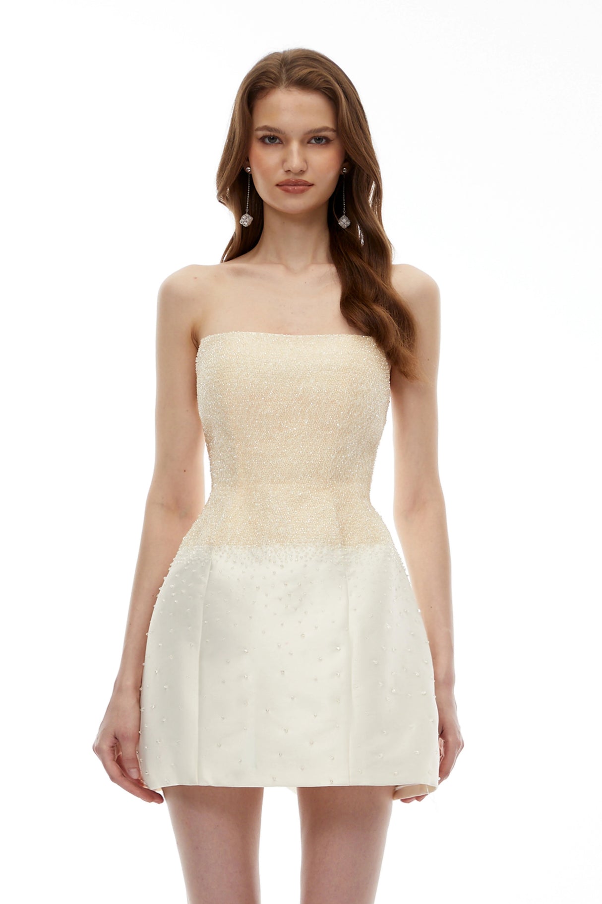 Rocía Champagne Off Shoulder Mini Dress