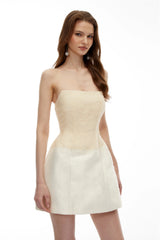 Rocía Champagne Off Shoulder Mini Dress