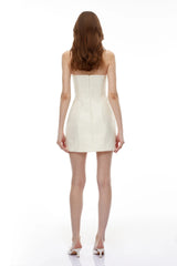 Rocía Champagne Off Shoulder Mini Dress