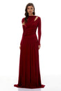 Rolf Red CutOut Ruched Maxi Dress