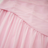 Romane Pink Strapless Corset Chiffon Maxi Dress