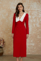 Rorie Red DoubleBreasted Blazer Midi Dress
