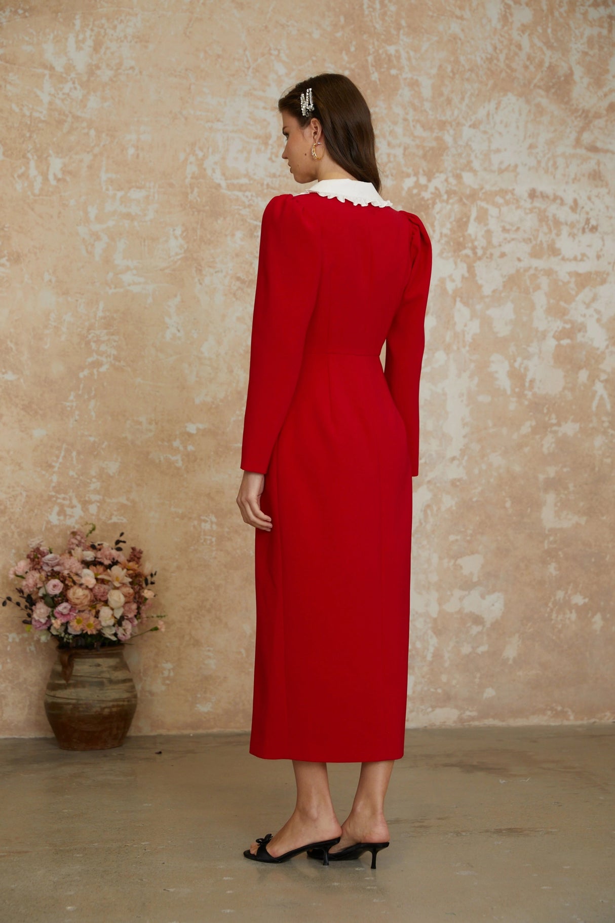 Rorie Red DoubleBreasted Blazer Midi Dress