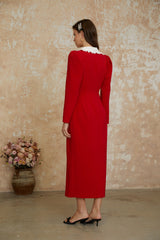 Rorie Red DoubleBreasted Blazer Midi Dress