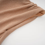Rosalie gold asymmetrical pleated maxi dress
