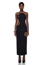 Rosalind Black Open Back Embellished Maxi Dress