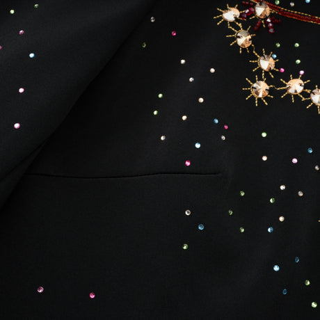 Irene Mini Dress Black Embellished Constellation