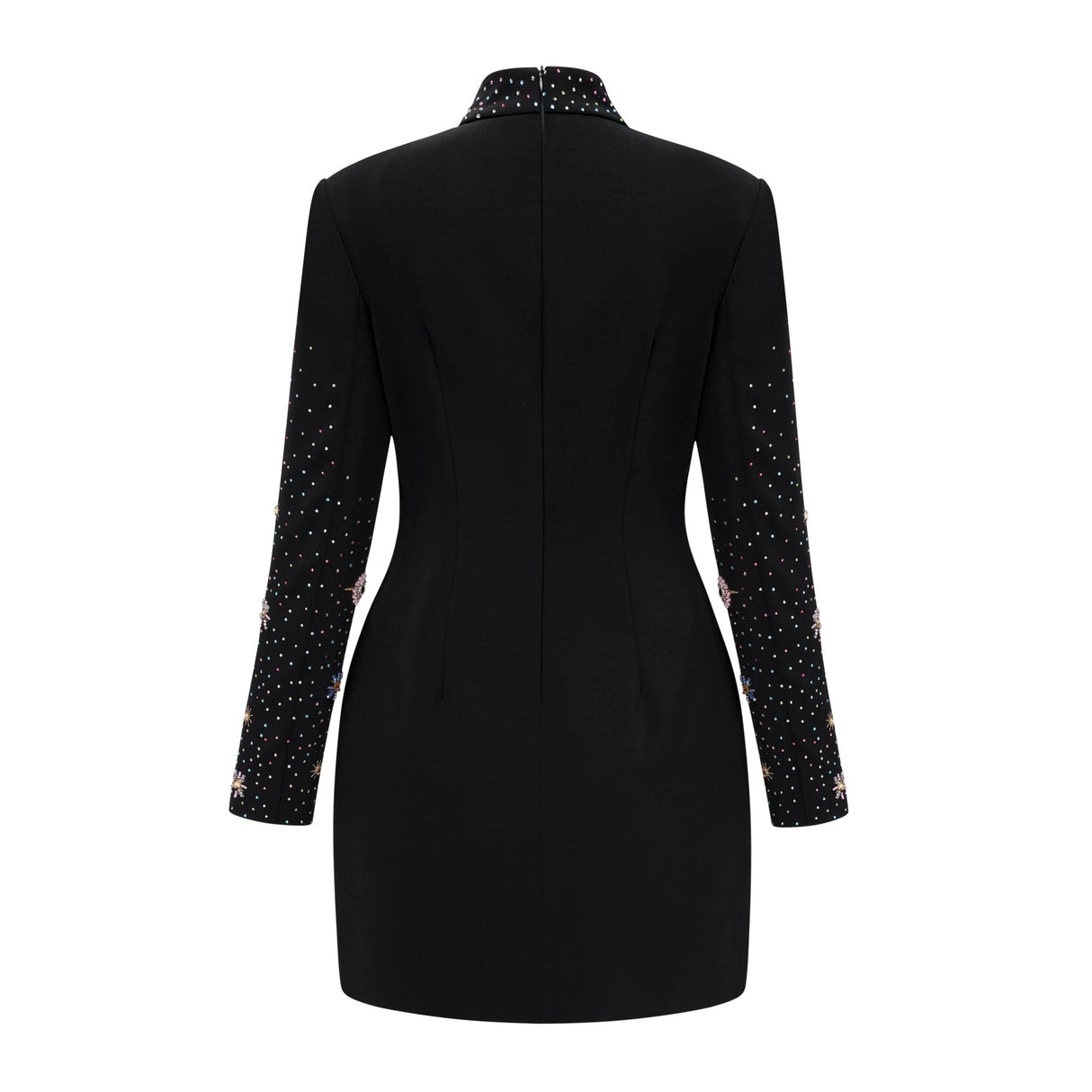 Rosaria Black Embellished Constellation Mini Dress