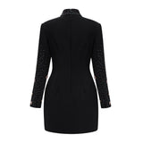Rosaria Black Embellished Constellation Mini Dress