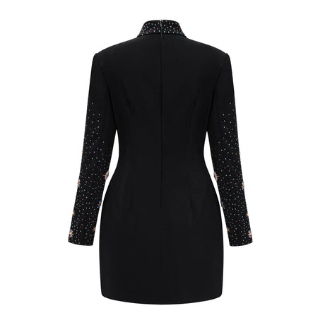 Irene Mini Dress Black Embellished Constellation